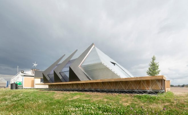 KAPKAR/ SF – P7S, temporary pavilion, corrugated steel, plywood, The Netherlands, Frank Havermans, green architecture, temporary structure