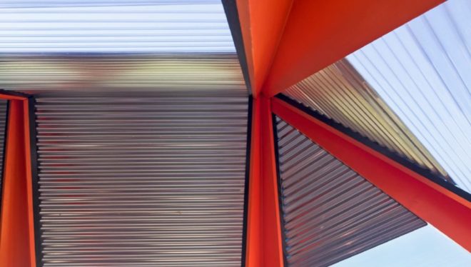 KAPKAR/ SF – P7S, temporary pavilion, corrugated steel, plywood, The Netherlands, Frank Havermans, green architecture, temporary structure