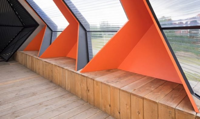 KAPKAR/ SF – P7S, temporary pavilion, corrugated steel, plywood, The Netherlands, Frank Havermans, green architecture, temporary structure