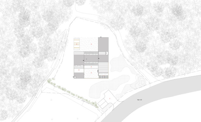 Korean Dandelion Farm, Archihood WXY, dandelions, South Korea, concrete, green retreat, courtyard, green architecture