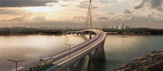 Knight Architects, WSP Finland, Kruunusillat bridge, pedestrian bridge, Finland, longest bridge in Finland, Helsinki, cable-stayed bridge, walkway, cyclists, pedestrian-friendly design