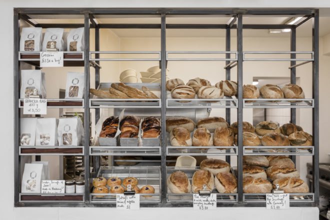 Margot Craft Bakery by Lucy Tauber, Margot Craft Bakery in London, adaptive reuse bakery, post office turned into bakery, adaptive reuse post office,