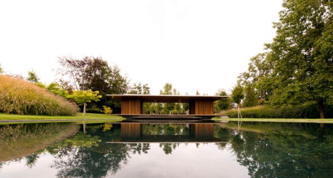 GM Architectes Associés, meditation pavilion, Geneva, Architizer, Meditation Pavilion and Garden, green architecture, ash wood, natural light, Switzerland, skylights