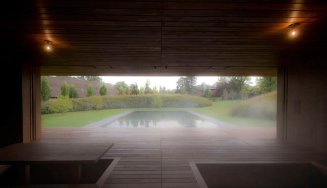 GM Architectes Associés, meditation pavilion, Geneva, Architizer, Meditation Pavilion and Garden, green architecture, ash wood, natural light, Switzerland, skylights