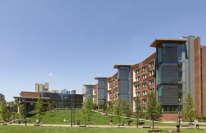 New College House by Bohlin Cywinski Jackson, New College House at Penn, New College House LEED Silver, New College House sustainability, green roof New College House, University of Pennsylvania New College House