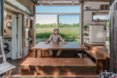 New Frontier Tiny Homes, charred cedar, Alpha Tiny House David Latimer, Zac Thomas, and Eddie Latimer, home on wheels, tiny house, vintage interiors,