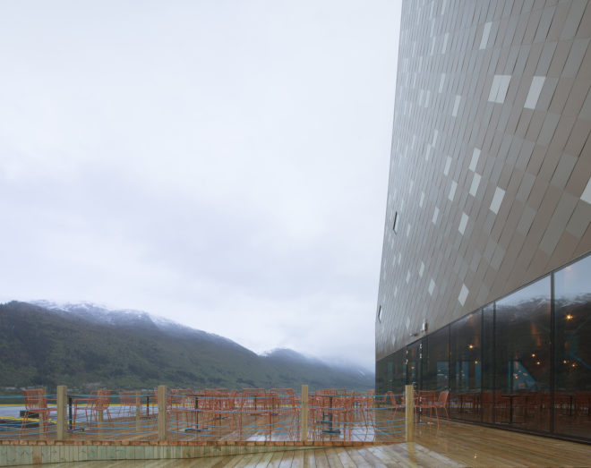 Norwegian Mountaineering Center by Reiulf Ramstad Arkitekter, Norwegian Mountaineering Center architecture, mountain inspired architecture, climbing wall in Norway, diamond shingle facade