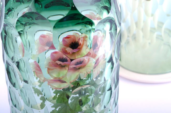 op-vase, form and seek, Bilge Nur Saltik, glass vase, kaleidoscope vase, flower vase, glass illusion, turkish vase, glass art, london design festival, london design 2016