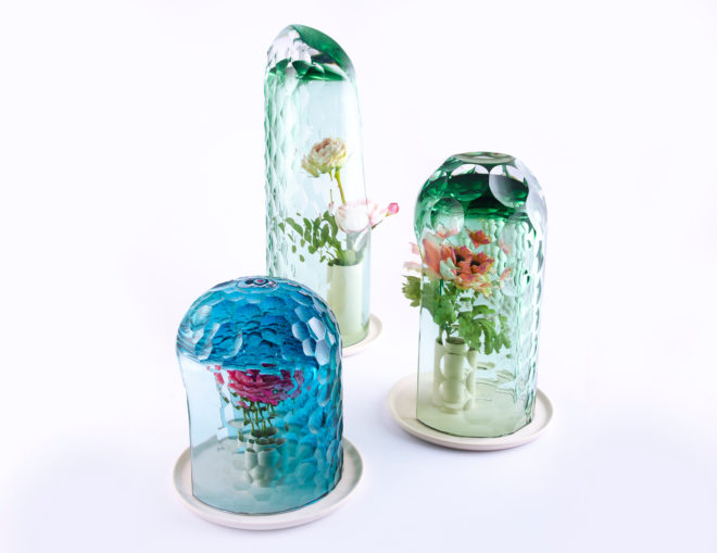 op-vase, form and seek, Bilge Nur Saltik, glass vase, kaleidoscope vase, flower vase, glass illusion, turkish vase, glass art, london design festival, london design 2016