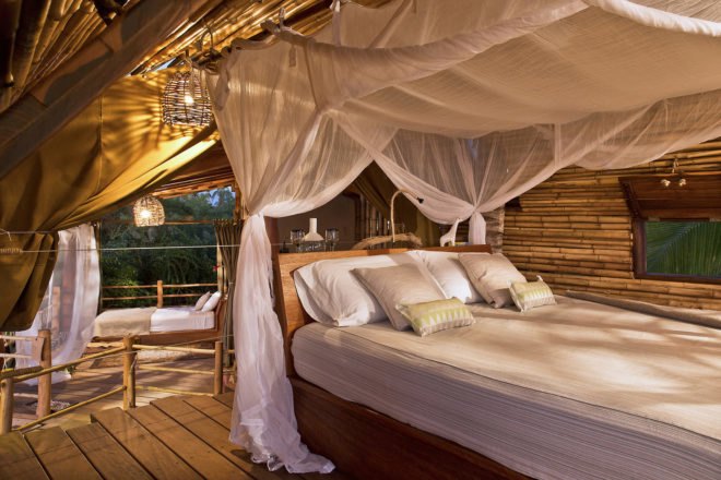Playa Viva, Playa Viva treehouse, Deture Culsign, Deture Culsign treehouse, sustainable resort, resort, Mexico, Mexico sustainable resort, Mexico resort, eco resort, bamboo, bamboo treehouse, local wood, treehouse, bedroom, king bed
