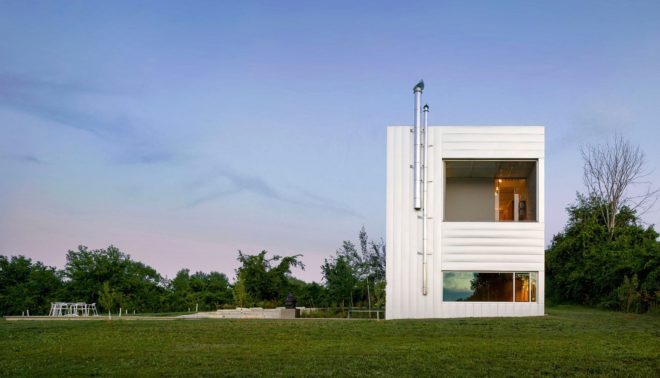 Prairie House, zinc cladding, galvanized zinc, Wisconsin, Wendell Burnette Architects, rooftop observatory, astronomer, green architecture, natural light, sheltered terrace