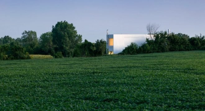 Prairie House, zinc cladding, galvanized zinc, Wisconsin, Wendell Burnette Architects, rooftop observatory, astronomer, green architecture, natural light, sheltered terrace
