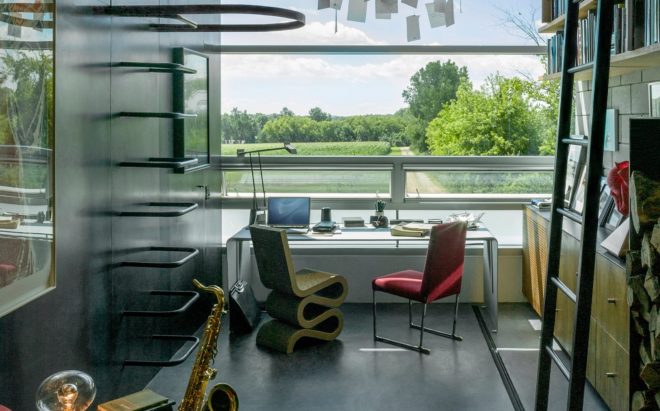 Prairie House, zinc cladding, galvanized zinc, Wisconsin, Wendell Burnette Architects, rooftop observatory, astronomer, green architecture, natural light, sheltered terrace