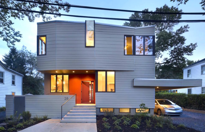 Quarry Street House by Marina Rubina, modular architecture in Princeton, house installed in one day, prefab architecture in Princeton, LEED Gold prefab architecture
