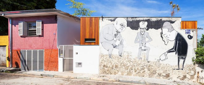 CCF house, GOAA architects, renovated house in Sao Paulo, Renovated CCF house in São Paulo, house with a wall of street art Brazil, São Paulo house with graffiti