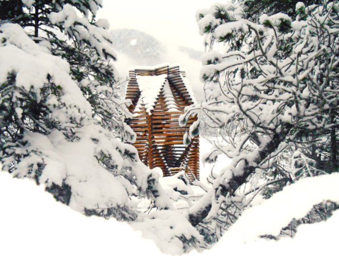 Riondolo by Giovanni Wegher, Stelvio National Park pavilion, Riondolo pavilion, Riondolo meditation, meditation pavilion, timber meditation structure, Riondolo in Stelvio National Park