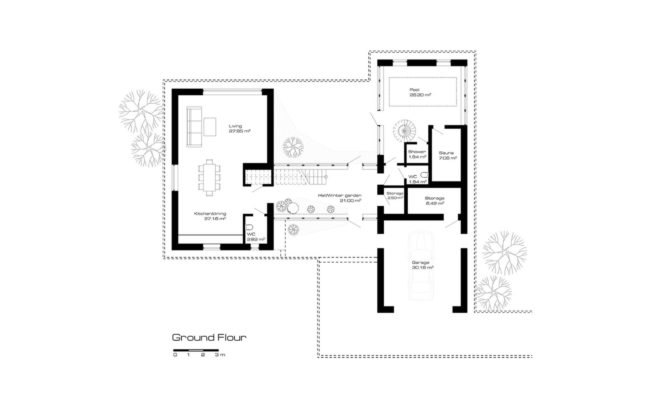 KAVA Architects, Scandinavian architecture, minimalist house, winter garden, pitched roof, Copenhagen, swimming pool, green architecture, gallery