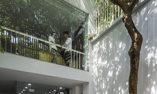 Symbiosis office building, Cong Sinh Architects, green office space, Vietnam, green renovation, green architecture, urbanization, green spaces, trellis design, natural light