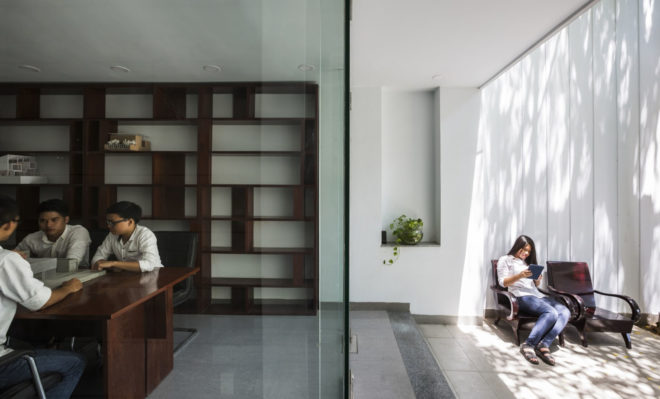 Symbiosis office building, Cong Sinh Architects, green office space, Vietnam, green renovation, green architecture, urbanization, green spaces, trellis design, natural light