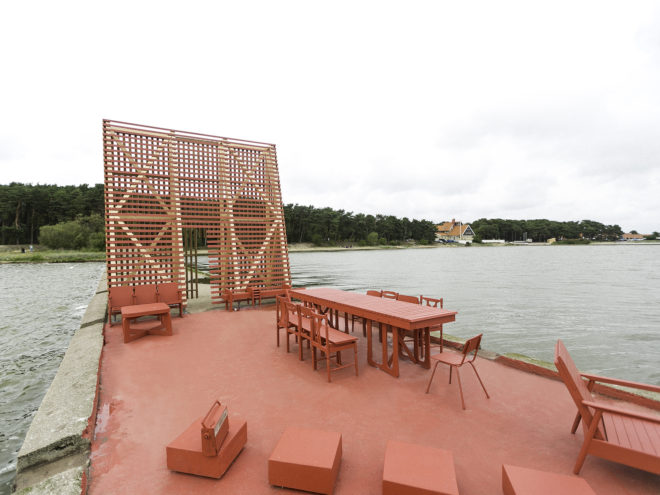 The Living Boom by European Architecture Students Assembly, The Living Boom in Nida, Nida art installation, outdoor public living room