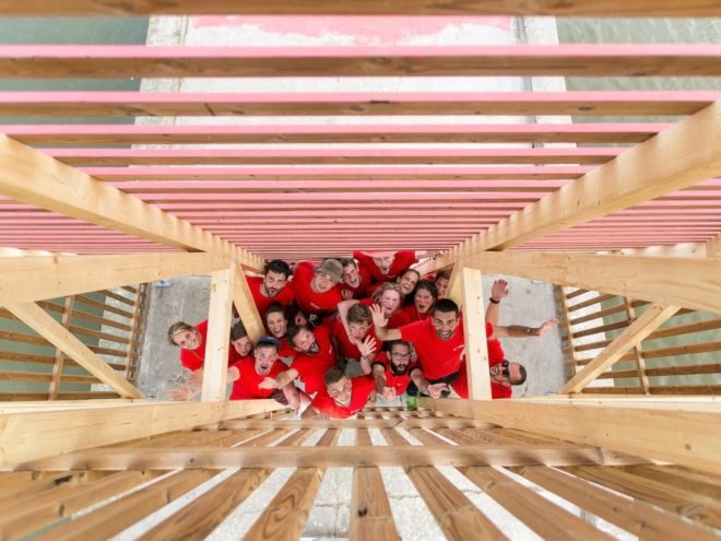 The Living Boom by European Architecture Students Assembly, The Living Boom in Nida, Nida art installation, outdoor public living room