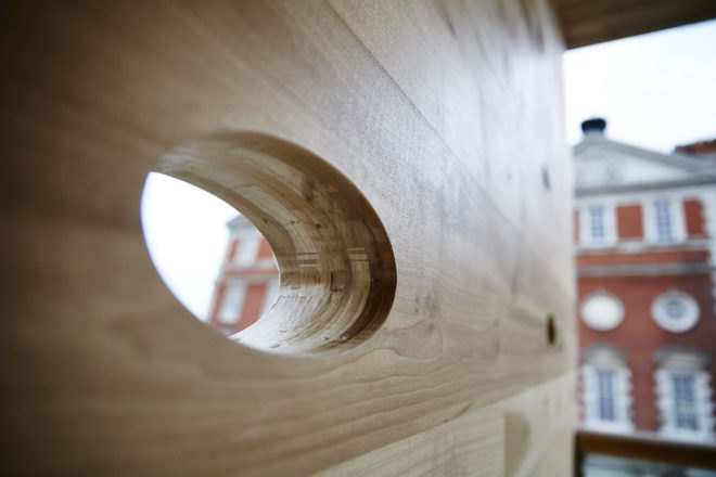 The Smile, The Smile by Alison Brooks Architects, Alison Brooks Architects, Arup, London Design Festival, 2016 London Design Festival, London, design, American Hardwood Export Council, hardwood, timber, cross-laminated timber, CLT, American tulipwood, tulipwood, tulipwood CLT, installation
