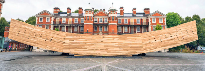 The Smile, London Design Festival, The Smile at London Design Festival, The Smile by Alison Brooks Architects, Alison Brooks Architects, Alison Brooks, Arup, American Hardwood Export Council, cross-laminated timber, American tulipwood, wood installation