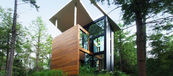 Jarnuszkiewicz house, Canada, timber cladding, YH2 Architecture, open-plan layout, Montreal, observation tower, belvedere, mezzanine, green architecture