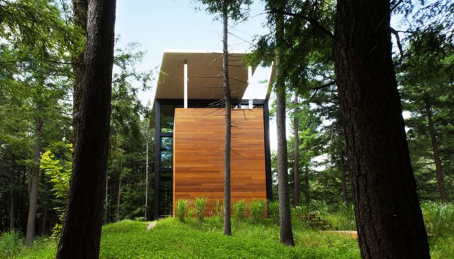 Jarnuszkiewicz house, Canada, timber cladding, YH2 Architecture, open-plan layout, Montreal, observation tower, belvedere, mezzanine, green architecture