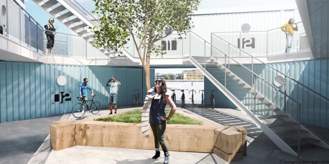 Urban Rigger by BIG, solar-powered student housing, floating architecture, shipping container student housing, floating cargotecture, floating student housing, solution to student housing shortage, Urban Rigger in Copenhagen, Urban Rigger housing, Urban Rigger shipping containers, Urban Rigger costs