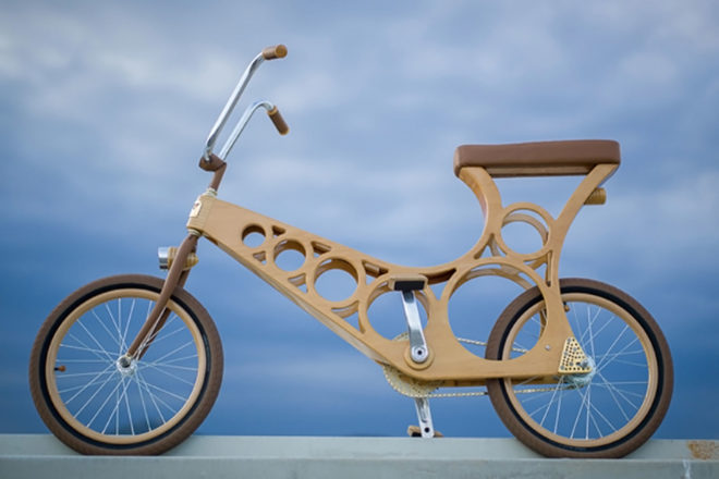 wooden bike, wooden bicycle, bicycles, salvaged materials, sustainable bike, DIY bike, DIY building, bike design, hoopy, wooden widgets