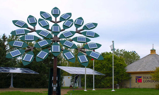 Bill mcdonough, urban farming, agriculture, cradle to cradle, agro-urbanism, urban agriculture, farming, landscape design, Solar collectors, solar trees, photovoltaics,