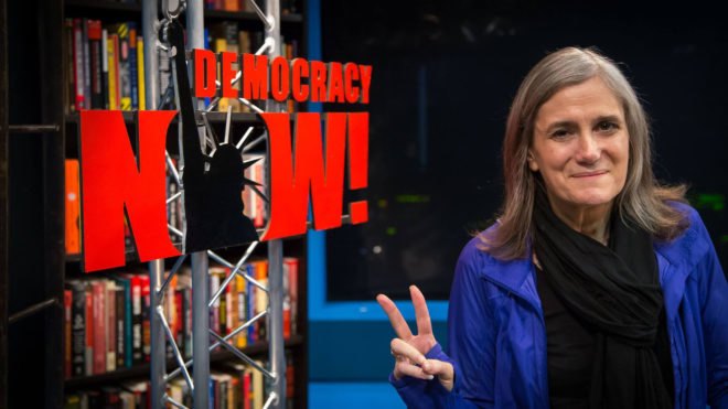 Amy Goodman, Democracy Now!, Dakota Access Pipeline, journalist, journalism, arrest, riot charges, riot, oil pipeline, oil, North Dakota, protest