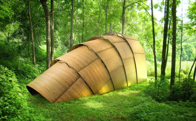 Armadillo Tea Pavilion by Ron Arad, Armadillo Tea Pavilion by REVOLUTION, Ron Arad designs for REVOLUTION, REVOLUTION prefabricated architecture, Ron Arad prefabricated architecture, modular architecture REVOLUTION