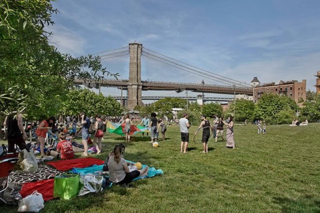 Brooklyn Bridge Park, Pier 3, bill de blasio, nyc green space, green space pier 3, Michael Van Valkenburgh Associates, industrial waterfront nyc, nyc brooklyn waterfront, Regina Myer, urban green space, green space nyc, nyc waterfront parks, nyc parks, landscape architecture
