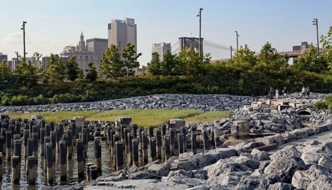 Brooklyn Bridge Park, Pier 3, bill de blasio, nyc green space, green space pier 3, Michael Van Valkenburgh Associates, industrial waterfront nyc, nyc brooklyn waterfront, Regina Myer, urban green space, green space nyc, nyc waterfront parks, nyc parks, landscape architecture