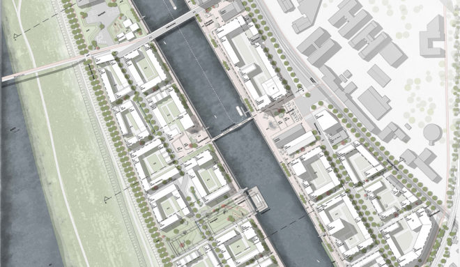 COBE Architects, Cologne, urban development, sustainable neighborhood, Transsolar, Atelier Dreiseitl, Moderne Stadt, rainwater harvesting, sustainable public pool, green architecture, green masterplan