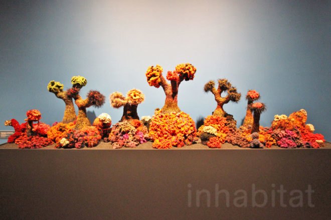 Crochet Coral Reef: TOXIC SEAS, crochet corals, Margaret Wertheim, Christine Wertheim, Museum of Arts and Design, ocean pollution, plastic pollution, plastic in oceans, dying corals, coral reefs, coral bleaching