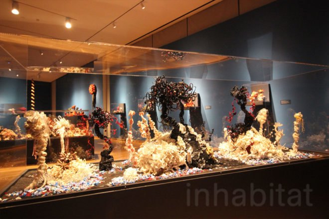 Crochet Coral Reef: TOXIC SEAS, crochet corals, Margaret Wertheim, Christine Wertheim, Museum of Arts and Design, ocean pollution, plastic pollution, plastic in oceans, dying corals, coral reefs, coral bleaching