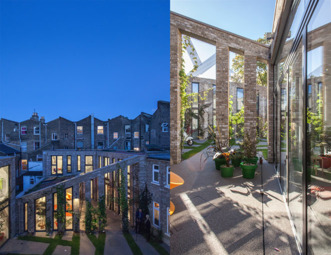 Forest Mews by Stolon Studio, London brownfield turned community, sustainable community in London, Suds in London, Suds architecture projects, live/work sustainable community,