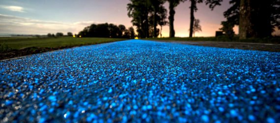 TPA Instytut Badań Technicznych Sp. z o.o., TPA Sp. z o.o., glowing bike lane, luminous bike lane, blue bike lane, Poland glowing bike lane, Poland biking, phosphors bike lane, bike lane charged by the sun