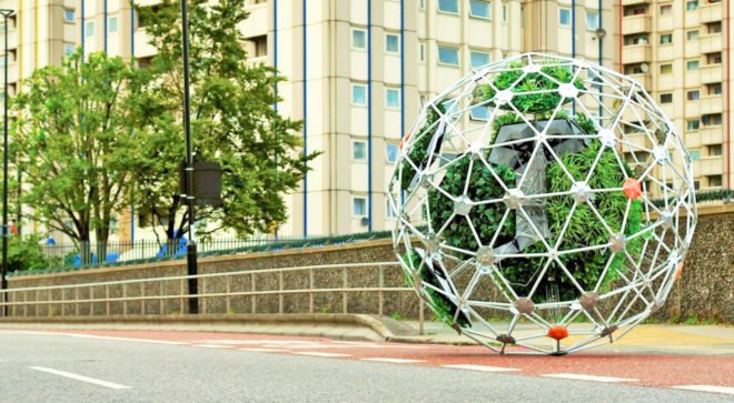 Hortum machina B by Interactive Architecture Lab, Hortum machina B by University College London, Hortum machina B by William Victor Camilleri and Danilo Sampaio, autonomous garden, garden robot, Buckminster Fuller garden