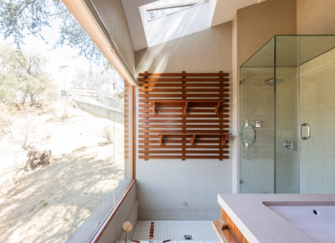 Echo Park architecture, Los Angeles hillside home by Anonymous Architects, House in the Trees by Anonymous Architects, tree grows through a house, tree grows through a building, house with a tree inside, cypress trees architecture los angeles