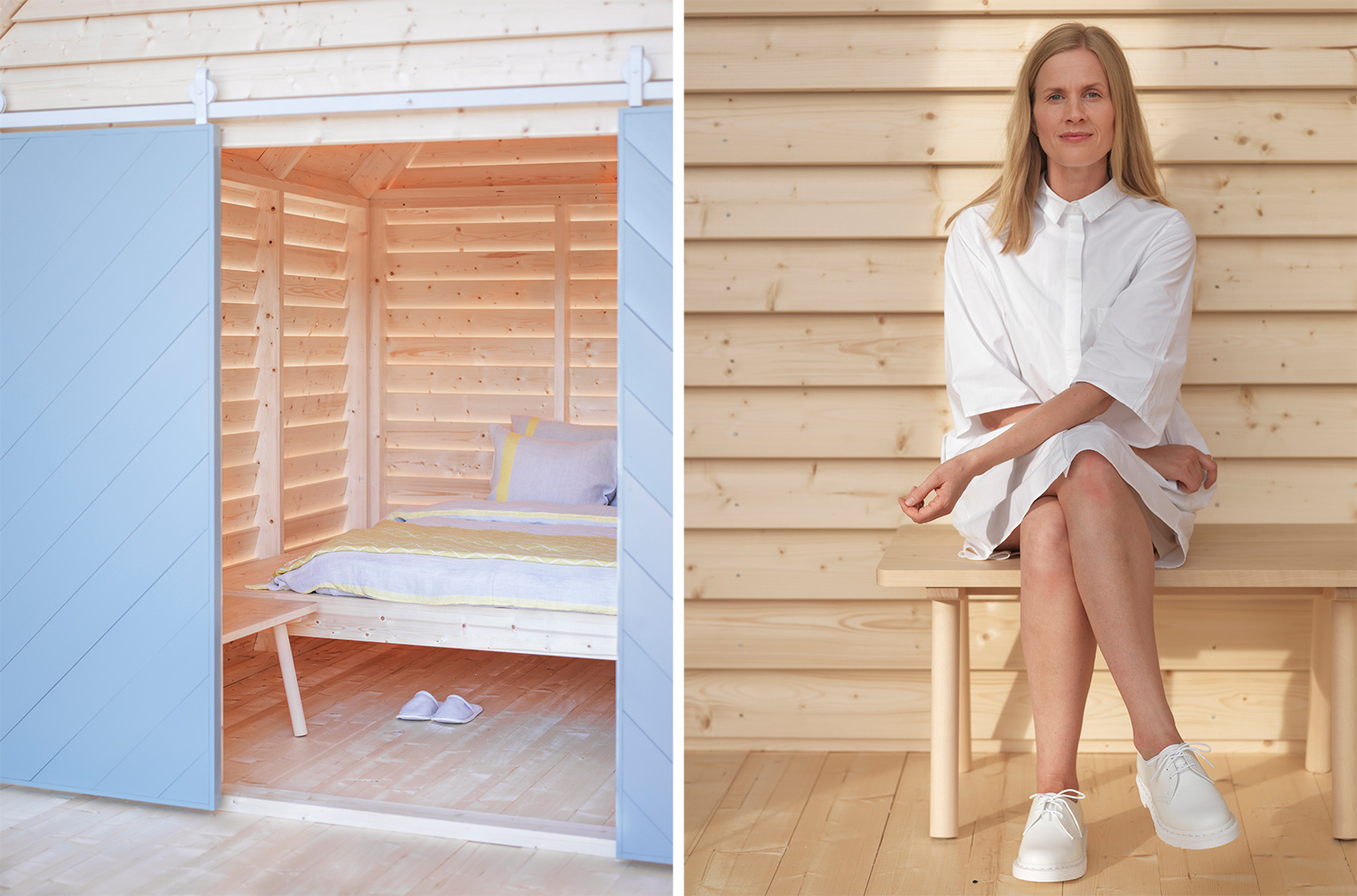 KOTI, KOTI by Linda Bergroth, Linda Bergroth, Institut Finlandais, Airbnb, design, Finnish design, Finnish hospitality, Finland, Paris, sleepover, Finnish sleepover, installation, living installation