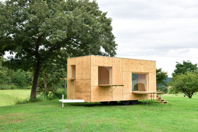 kengo kuma, snow peak, outdoor gear, trailer, tiny trailer, plywood trailer, minimalist trailer, minimalist design, outdoor lifestyle, portable shelter