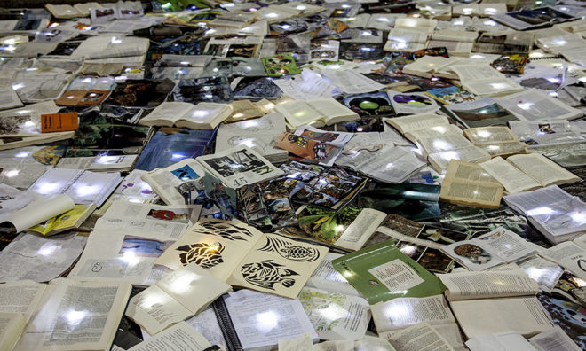 Luzinterruptus, Literature vs. Traffic, art installation, interactive installation, Toronto, Nuit Blanche, Canada, temporary installation, recycled art, green design