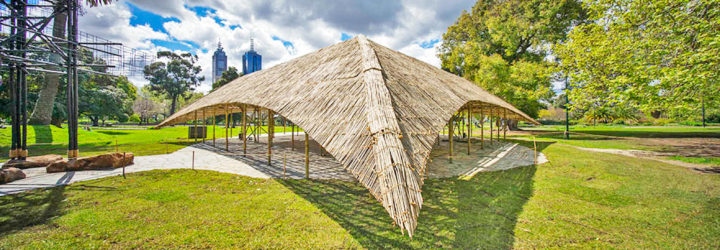 MPavilion by Bijoy Jain, MPavilion 2016, MPavilion 2016 in Melbourne, summer pavilion in Melbourne, bamboo architecture in Australia, Australia summer pavilion, MPavilion in Australia, bamboo MPavilion