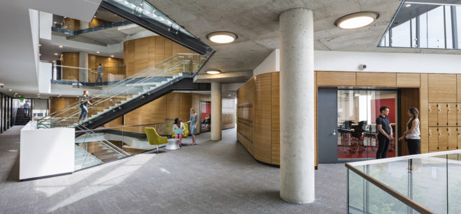engineering health into architecture, Milken Institute School of Public Health by Payette, GWU School of Public Health, LEED Platinum DC building, LEED Platinum GWU building, 2016 AIANY COTE Honor Award
