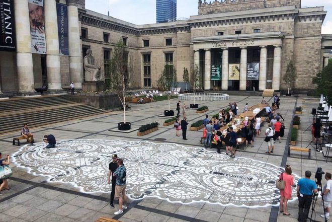 NeSpoon, street art, lace art, Wroclaw, Auckland, Pont-l’Abbé, Warsaw, doily art works, doily imprinted art, public art