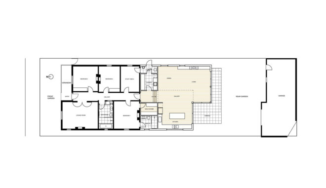 ITN Architects, Neumannhaus, green renovation, Victorian house, Melbourne, Australia, brick facade, green architecture, green fireplace, natural materials, cedar timber, verandah, open plan layout